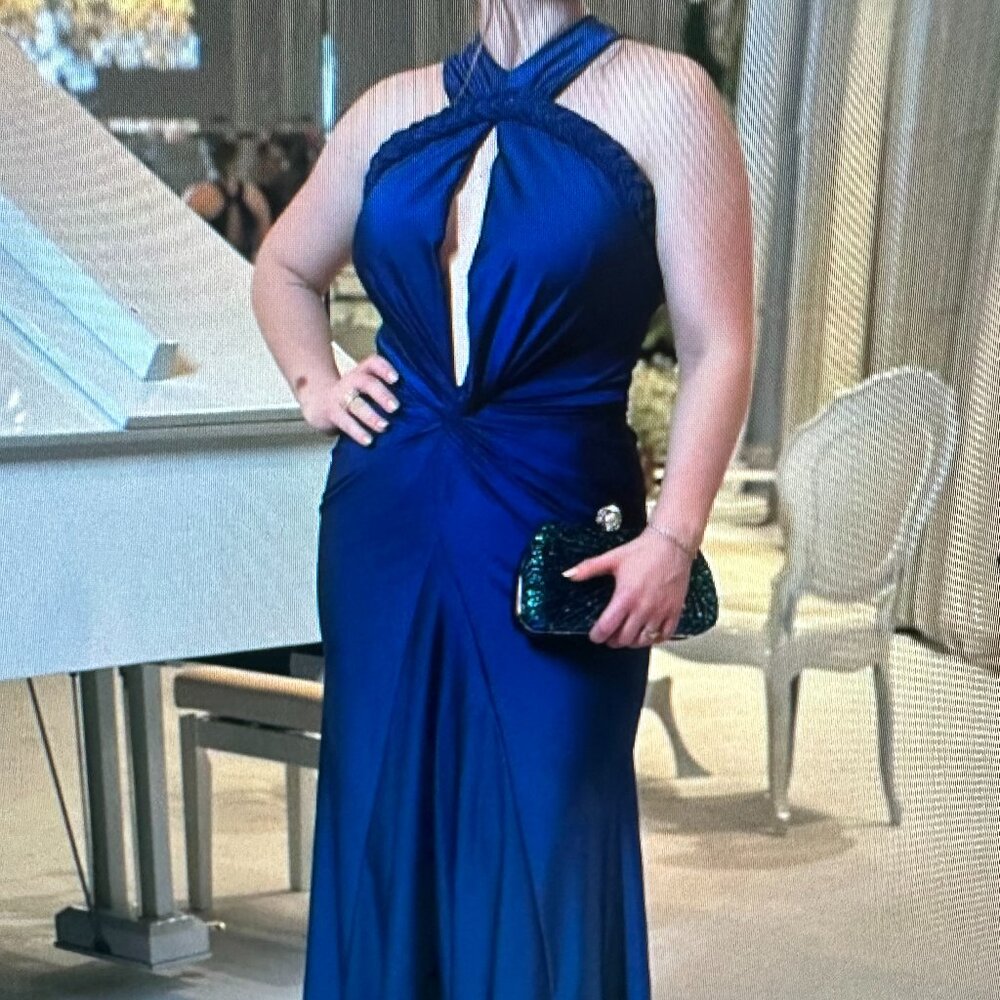 Pretty Long blue dress Size L New  Brand ;Shineinsky